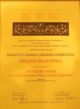 Nominacja do Nagrody Naukowej im. Jerzego Giedroycia
